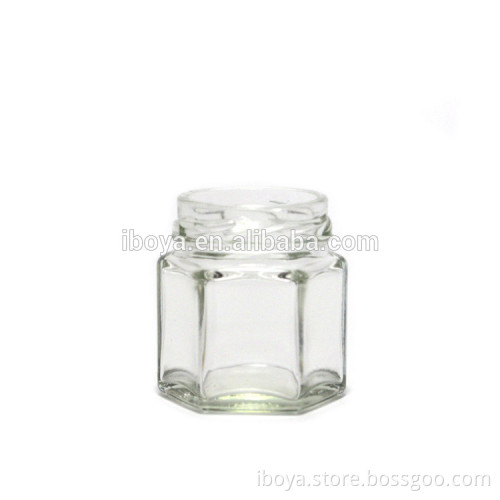 Cheap Price Sealed Hexagonal Jam Clear Glass Mason Jars